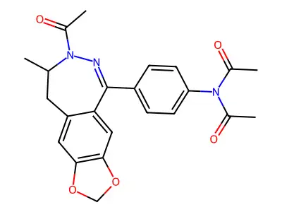 Acetamide, N-acetyl-N-(4-(7-acetyl-8,9-dihydro-8-methyl-7H-1,3-dioxolo(4,5-h)(2,3)benzodiazepin-5-yl)phenyl)- structure