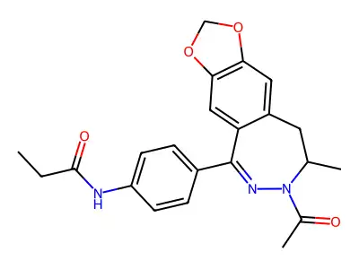 Propanamide, N-(4-(7-acetyl-8,9-dihydro-8-methyl-7H-1,3-dioxolo(4,5-h)(2,3)benzodiazepin-5-yl)phenyl)- structure