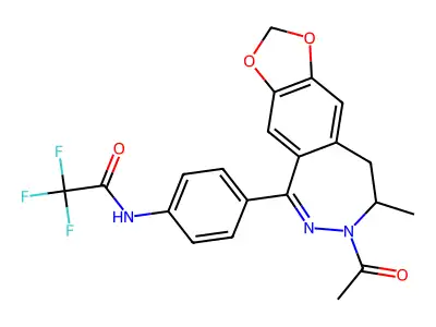 Acetamide, N-(4-(7-acetyl-8,9-dihydro-8-methyl-7H-1,3-dioxolo(4,5-h)(2,3)benzodiazepin-5-yl)phenyl)-2,2,2-trifluoro- structure
