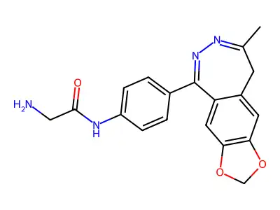 Acetamide, 2-amino-N-(4-(8-methyl-9H-1,3-dioxolo(4,5-h)(2,3)benzodiazepin-5-yl)phenyl)- structure