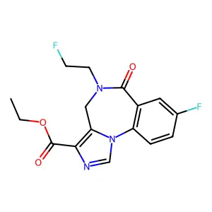 Fluoroethylflumazenil F-18 structure