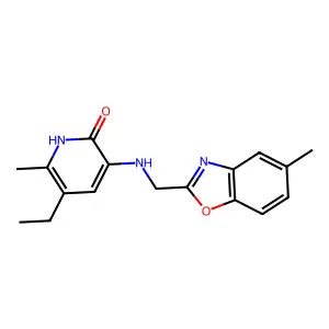 2(1H)-Pyridinone, 5-ethyl-6-methyl-3-(((5-methyl-2-benzoxazolyl)methyl)amino)- structure