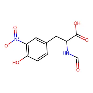 (2S)-2-formamido-3-(4-hydroxy-3-nitrophenyl)propanoic acid structure