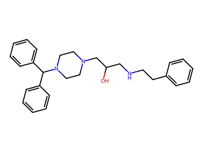 1-Piperazineethanol, 4-(diphenylmethyl)-alpha-(((2-phenylethyl)amino)methyl)- structure