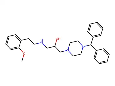 1-Diphenylmethyl-4-(2-hydroxy-3-(2-(2-methoxyphenyl)ethylamino)propyl)-piperazine structure