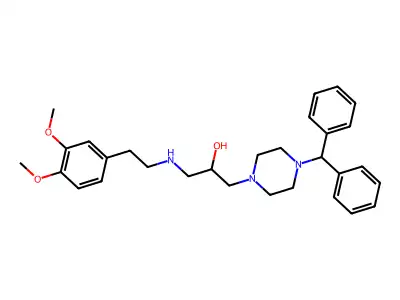 1-(3-(2-(3,4-Dimethoxyphenyl)ethylamino)-2-hydroxypropyl)-4-diphenylmethylpiperazine structure