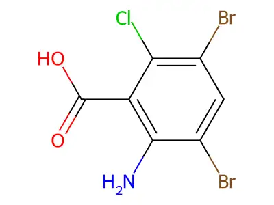 2-Amino-6-chloro-3,5-dibromobenzoic acid structure