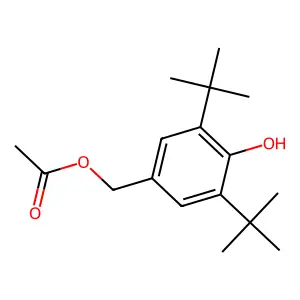 Benzenemethanol, 3,5-bis(1,1-dimethylethyl)-4-hydroxy-, 1-acetate structure