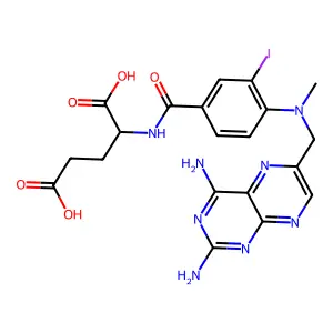 D-Glutamic acid, N-(4-(((2,4-diamino-6-pteridinyl)methyl)(methyl)amino)-3-iodobenzoyl)- structure