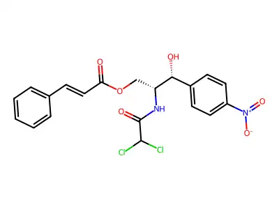 (2R,3R)-2-(2,2-dichloroacetamido)-3-hydroxy-3-(4-nitrophenyl)propyl 3-phenylprop-2-enoate structure