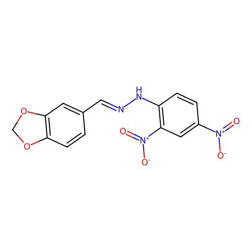 1,3-Benzodioxole-5-carboxaldehyde, (2,4-dinitrophenyl)hydrazone structure