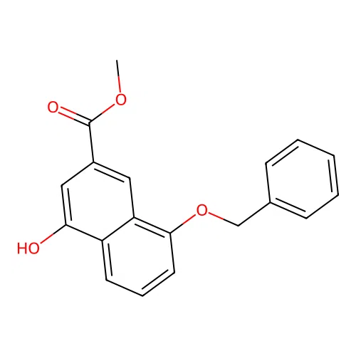 2-Naphthalenecarboxylic acid, 4-hydroxy-8-(phenylmethoxy)-, methyl ester structure