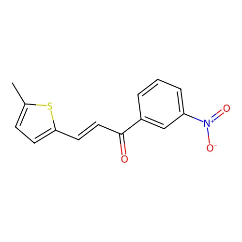 (2E)-3-(5-methylthiophen-2-yl)-1-(3-nitrophenyl)prop-2-en-1-one structure