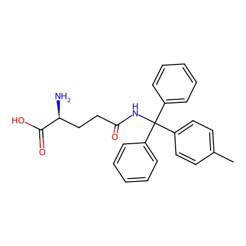(2S)-2-amino-5-[[(4-methylphenyl)-diphenylmethyl]amino]-5-oxopentanoic acid structure