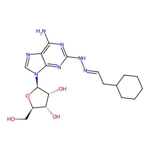 2-[2-(2-Cyclohexylethylidene)hydrazino]adenosine structure