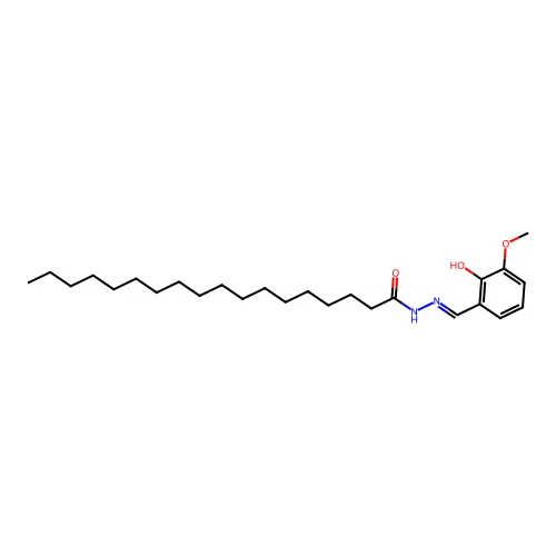 N-[(2-hydroxy-3-methoxyphenyl)methylideneamino]octadecanamide structure