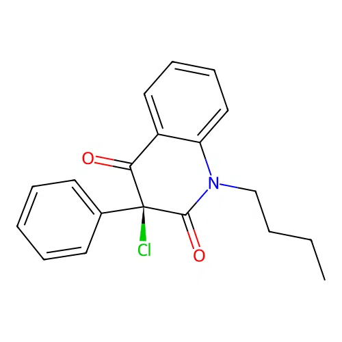 1-Butyl-3-chloro-3-phenylquinoline-2,4(1H,3H)-dione structure