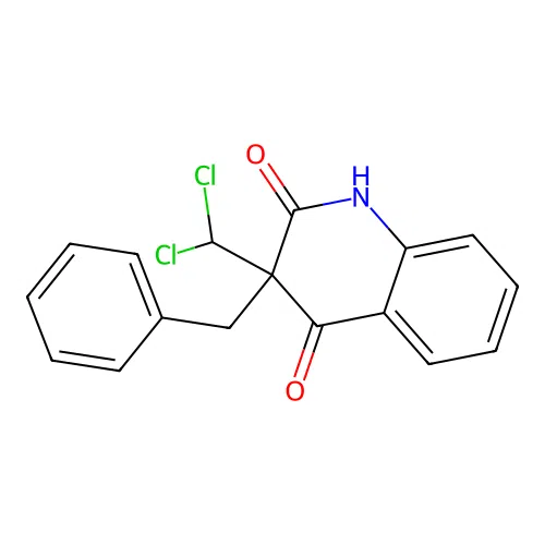 3-benzyl-3-(dichloromethyl)-1H-quinoline-2,4-dione structure