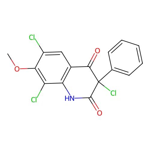 3,6,8-trichloro-7-methoxy-3-phenyl-1H-quinoline-2,4-dione structure
