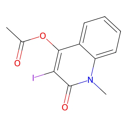 (3-Iodo-1-methyl-2-oxoquinolin-4-yl) acetate structure