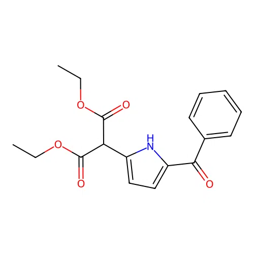 Diethyl (5-benzoylpyrrol-2-yl)methane-dicarboxylate structure