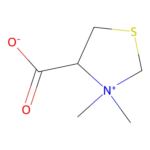 3,3-dimethyl-1,3-thiazolidin-3-ium-4-carboxylate structure