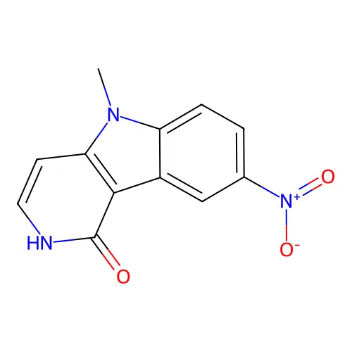 5-Methyl-8-nitro-2,5-dihydro-1H-pyrido[4,3-b]indol-1-one structure