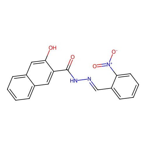 3-hydroxy-N'-(2-nitrobenzylidene)-2-naphthohydrazide structure