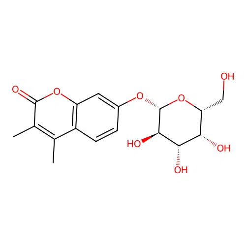 3,4-dimethyl-2-oxo-2H-chromen-7-yl beta-D-galactopyranoside structure