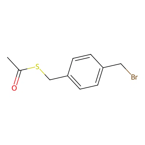 S-[[4-(bromomethyl)phenyl]methyl] ethanethioate structure