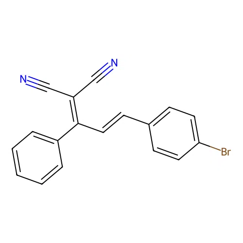 [(2E)-3-(4-bromophenyl)-1-phenylprop-2-en-1-ylidene]propanedinitrile structure