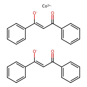 Bis-(1,3-diphenylpropane-1,3-dionato-O,O')cobalt structure