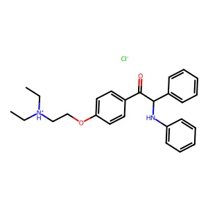 2-Anilino-4'-(2-(diethylamino)ethoxy)-2-phenylacetophenone hydrochloride structure