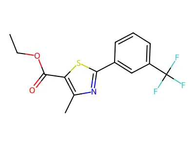 Ethyl 4-methyl-2-[3-(trifluoromethyl)phenyl]-1,3-thiazole-5-carboxylate structure