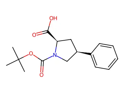(4R)-1-(tert-Butoxycarbonyl)-4-phenyl-L-proline structure