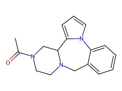 12,13,14,14a-Tetrahydro-13-acetyl-9H,11H-pyrazino(2,1-c)pyrrolo(1,2-a)(1,4)benzodiazepine structure
