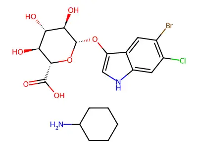5-Bromo-6-chloro-3-indolyl-D-glucuronide cyclohexylammonium salt structure