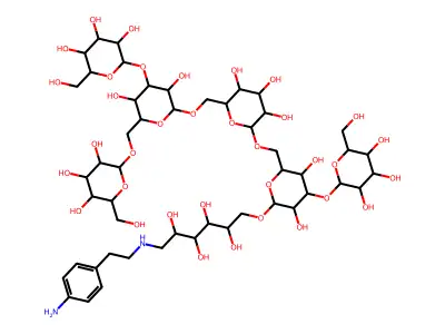 1-(2-(4-Aminophenyl)ethyl)amino-1-(hexaglucosyl)deoxyglucitol structure