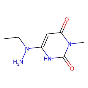 6-(1-ethylhydrazinyl)-3-methylpyrimidine-2,4(1H,3H)-dione structure