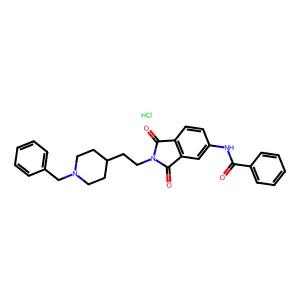 1-Benzyl-4-(2-(4-(benzoylamino)phthalimido)ethyl)piperidine structure