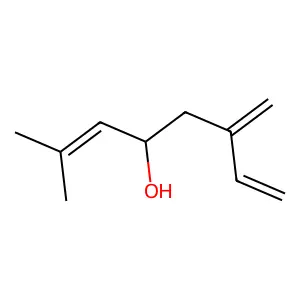 2-Methyl-6-methylene-2,7-octadien-4-ol structure
