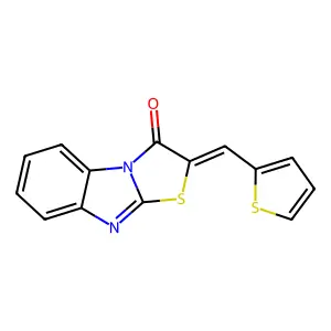 (2Z)-2-(thiophen-2-ylmethylidene)[1,3]thiazolo[3,2-a]benzimidazol-3(2H)-one structure