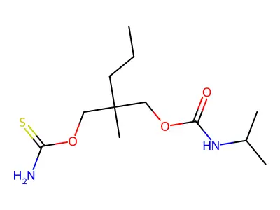2-Methyl-2-propyl-3-thioncarbamoxypropyl N-isopropylcarbamate structure