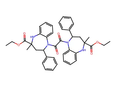 1H-1,5-Benzodiazepine-2-carboxylic acid, 5,5'-(1,2-dioxo-1,2-ethanediyl)bis(2,3,4,5-tetrahydro-2-methyl-4-phenyl-, diethyl ester structure