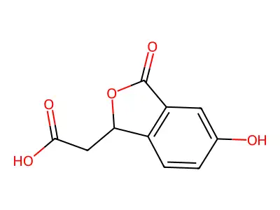 2-(5-Hydroxy-3-oxo-1,3-dihydroisobenzofuran-1-yl)acetic acid structure