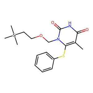 1-(2-((TrimethylSilyl)ethoxy)methyl)-6-(phenylthio)thymine structure