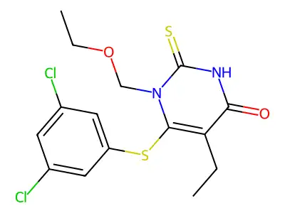 5-Ethyl-1-ethoxymethyl-6-((3,5-dichlorophenyl)thio)uracil structure