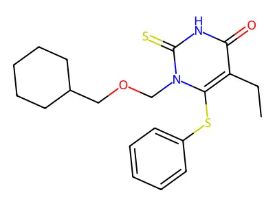 5-Ethyl-1-((cyclohexylmethoxy)methyl-6-(phenylthio)-2-thiouracil structure
