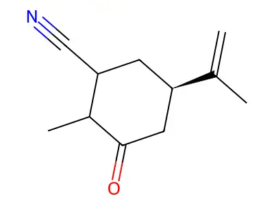 5-Isopropenyl-2-methyl-3-oxocyclohexanecarbonitrile structure