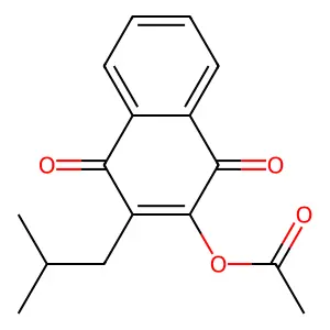 Q 53 2-Acetoxy-3-isobutyl-1,4-naphthoquinone structure